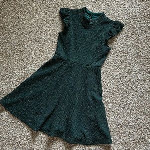 Girls Fancy Forest Green Sparkly Dress